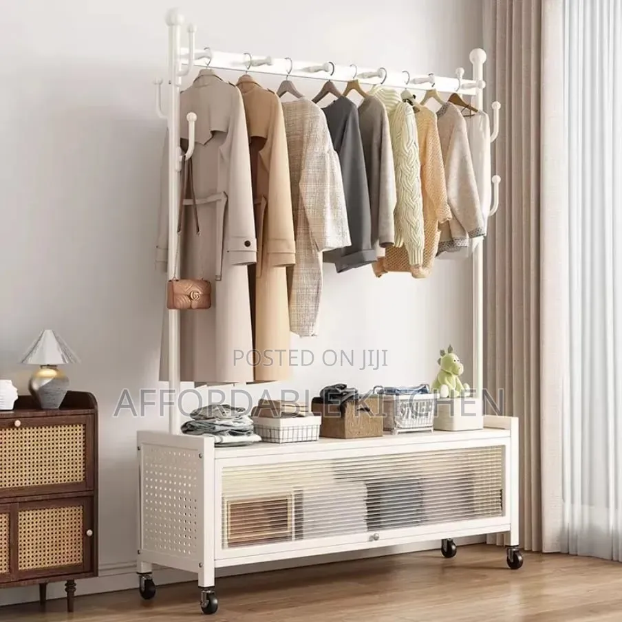 Cloth Rack With Storage Cabinet