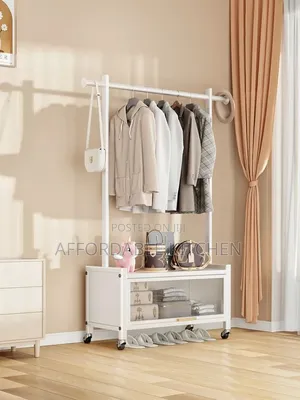 Cloth Rack With Storage Cabinet