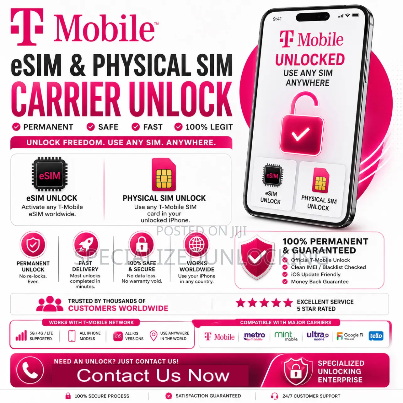 T-Mobile iPhone 17 Series Esim Unlocking All Status Permanently