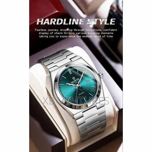 Men's B102 Quartz Watch - Silver Stainless Steel, Waterproof, 40mm