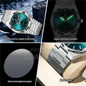 Men's B102 Quartz Watch - Silver Stainless Steel, Waterproof, 40mm