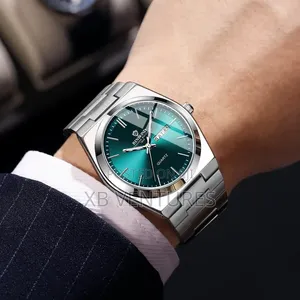 Men's B102 Quartz Watch - Silver Stainless Steel, Waterproof, 40mm