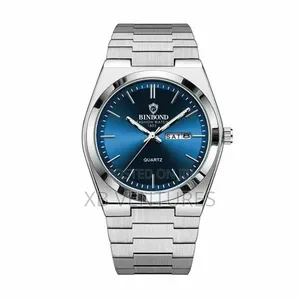 Men's B102 Quartz Watch - Silver Stainless Steel, Waterproof, 40mm