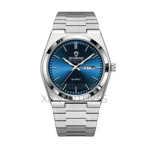 Men's B102 Quartz Watch - Silver Stainless Steel, Waterproof, 40mm