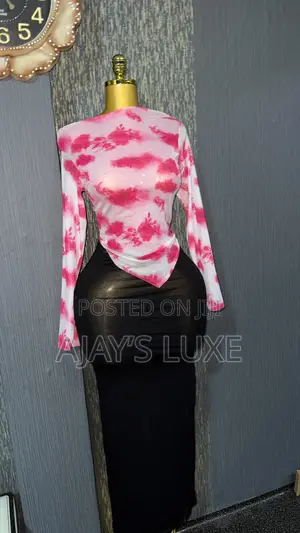 Mesh Top and Bodycon Skirt Going for 150