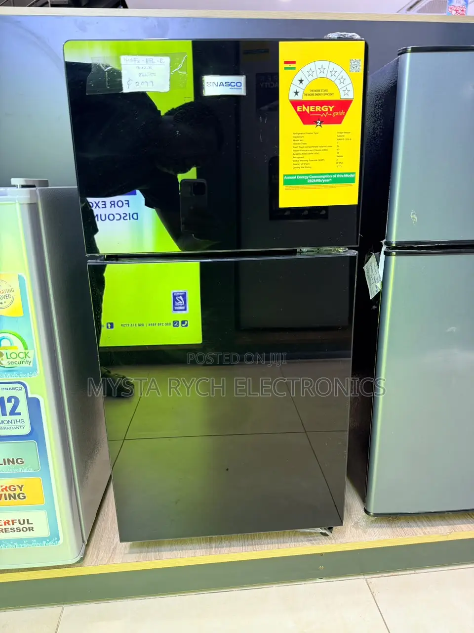 New Black Nasco Top Freezer-Fridge
