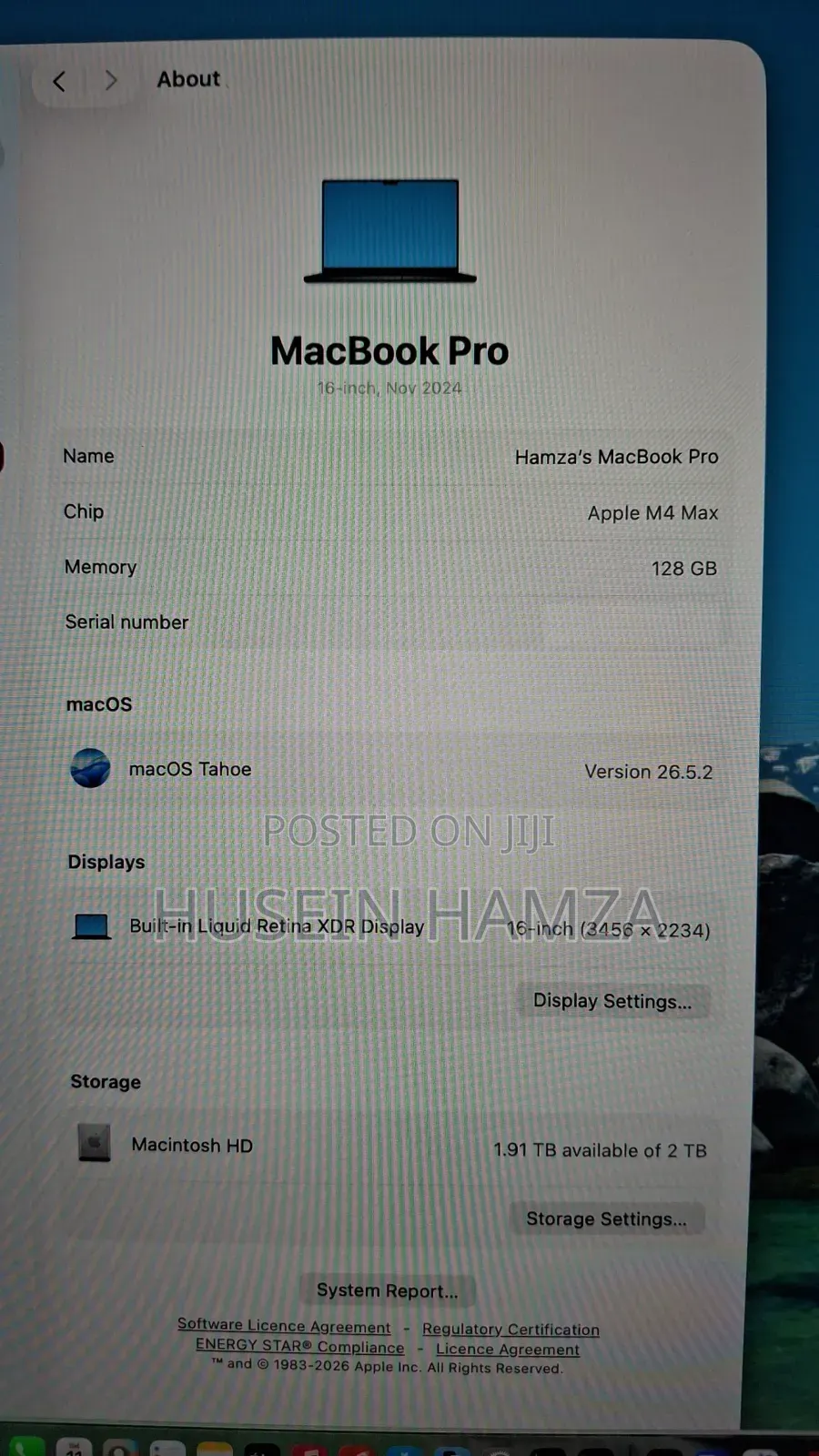 Laptop Apple MacBook Pro 2024 M4 Max 128GB Apple M4 Max SSD 2T