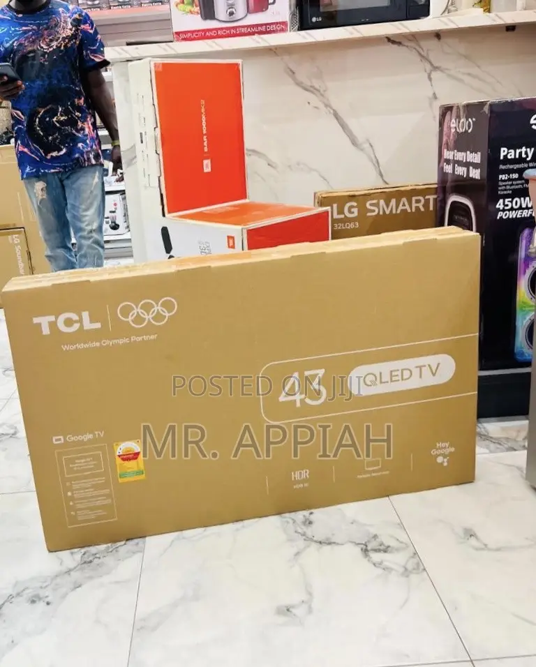 Sleek TCL 43” Qled Smart Satellite Android TV(Black) 