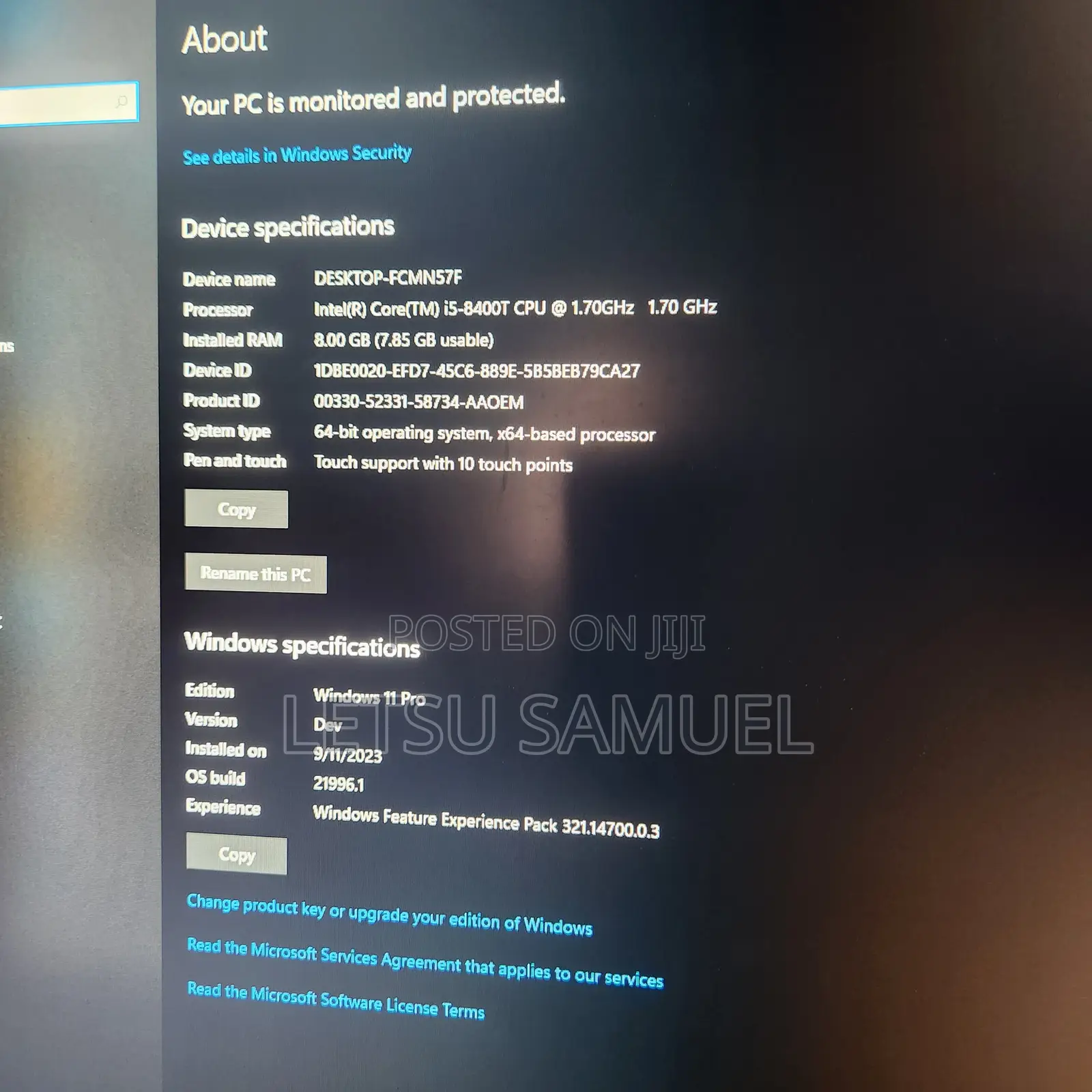 Desktop Computer Lenovo 8GB Intel Core i5 SSD 256GB