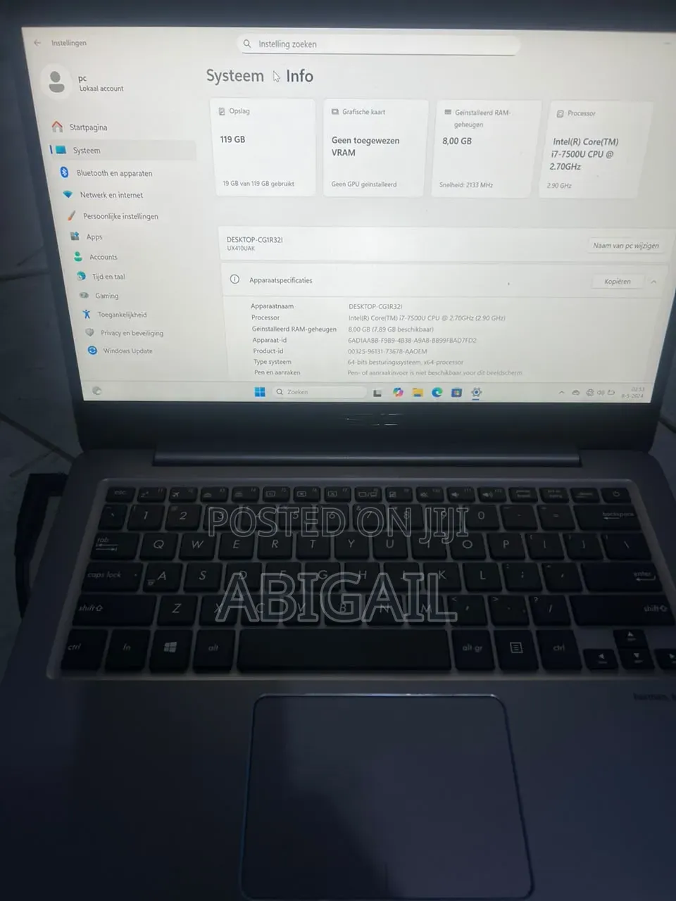 Laptop Asus ZenBook UX430UQ 8GB Intel Core i7 SSD 128GB