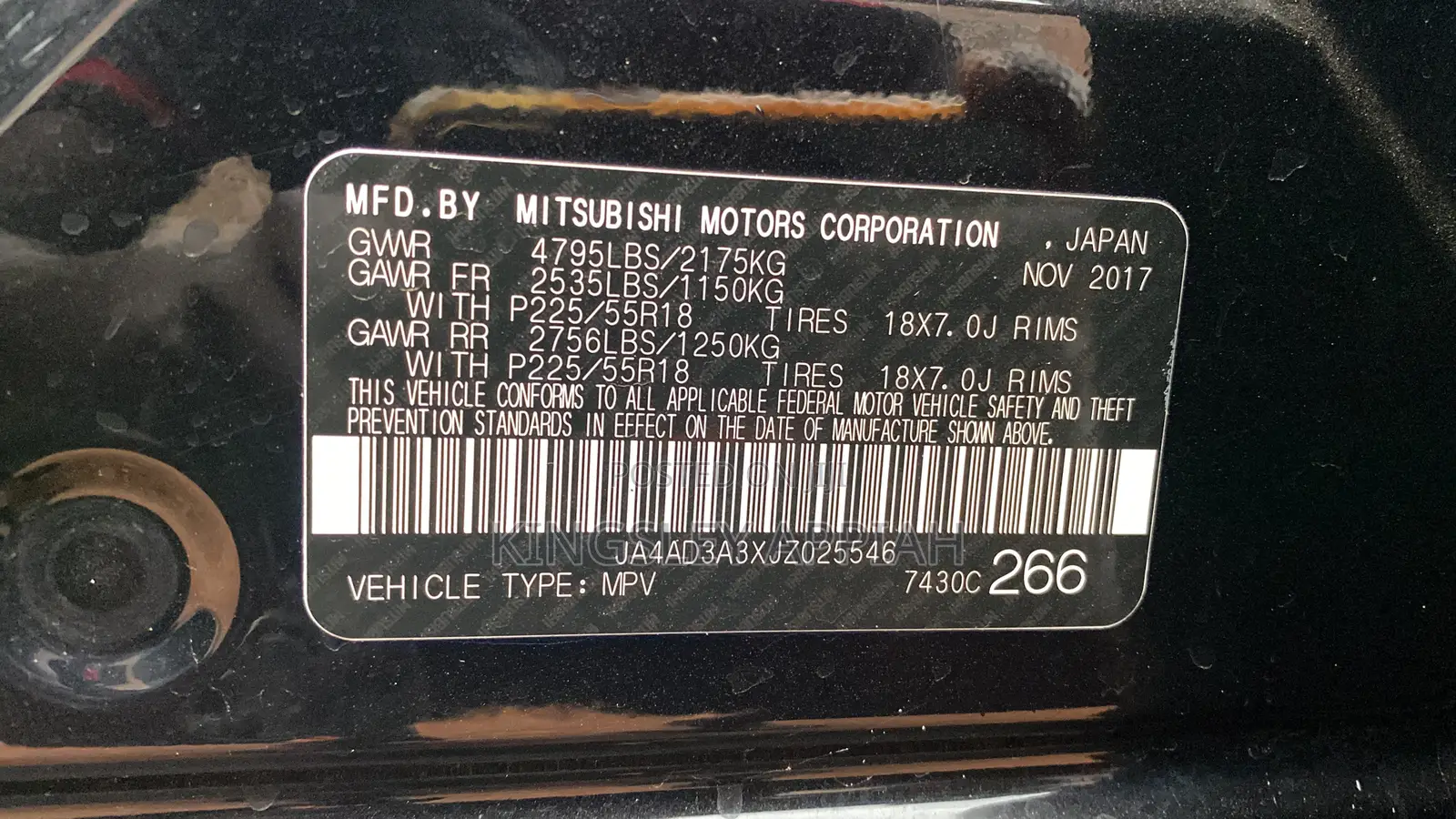 Mitsubishi Outlander 2018 Black