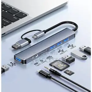 Eight-in-One Dual Head Hub Docking Station Multi-Function Type-C