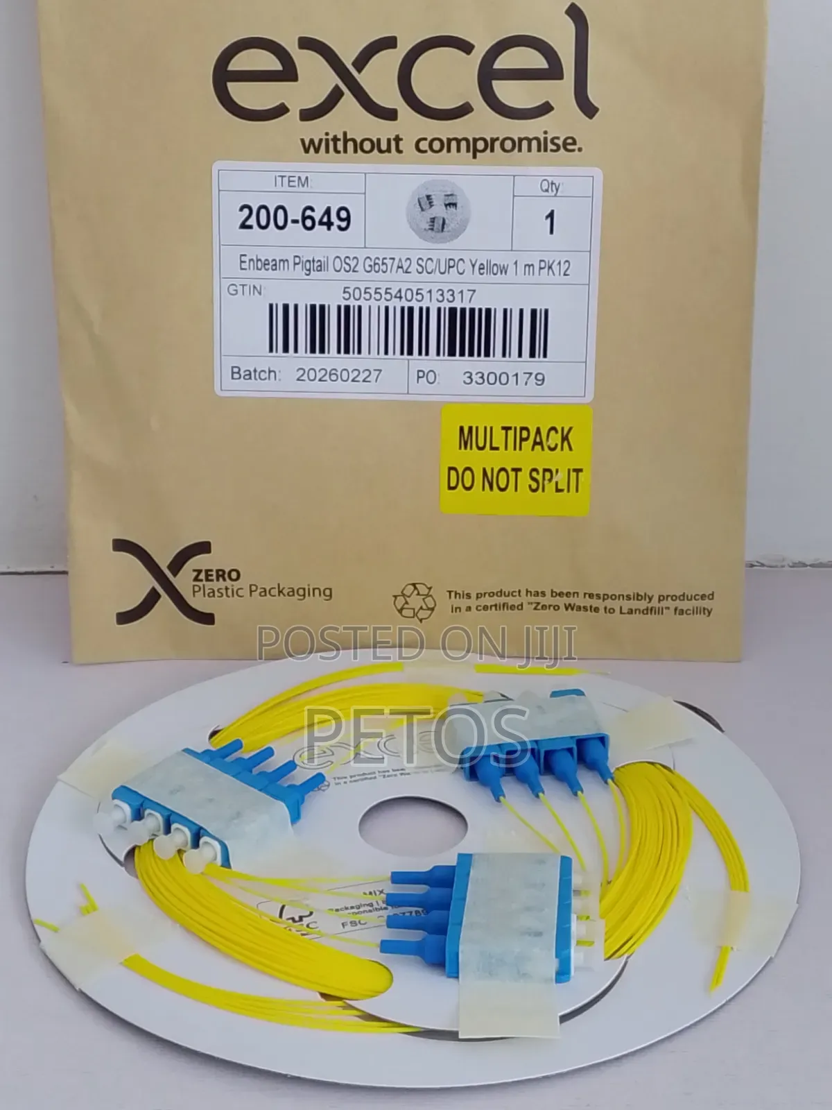 Excel Enbeam Fiber Pigtail Yellow 1m