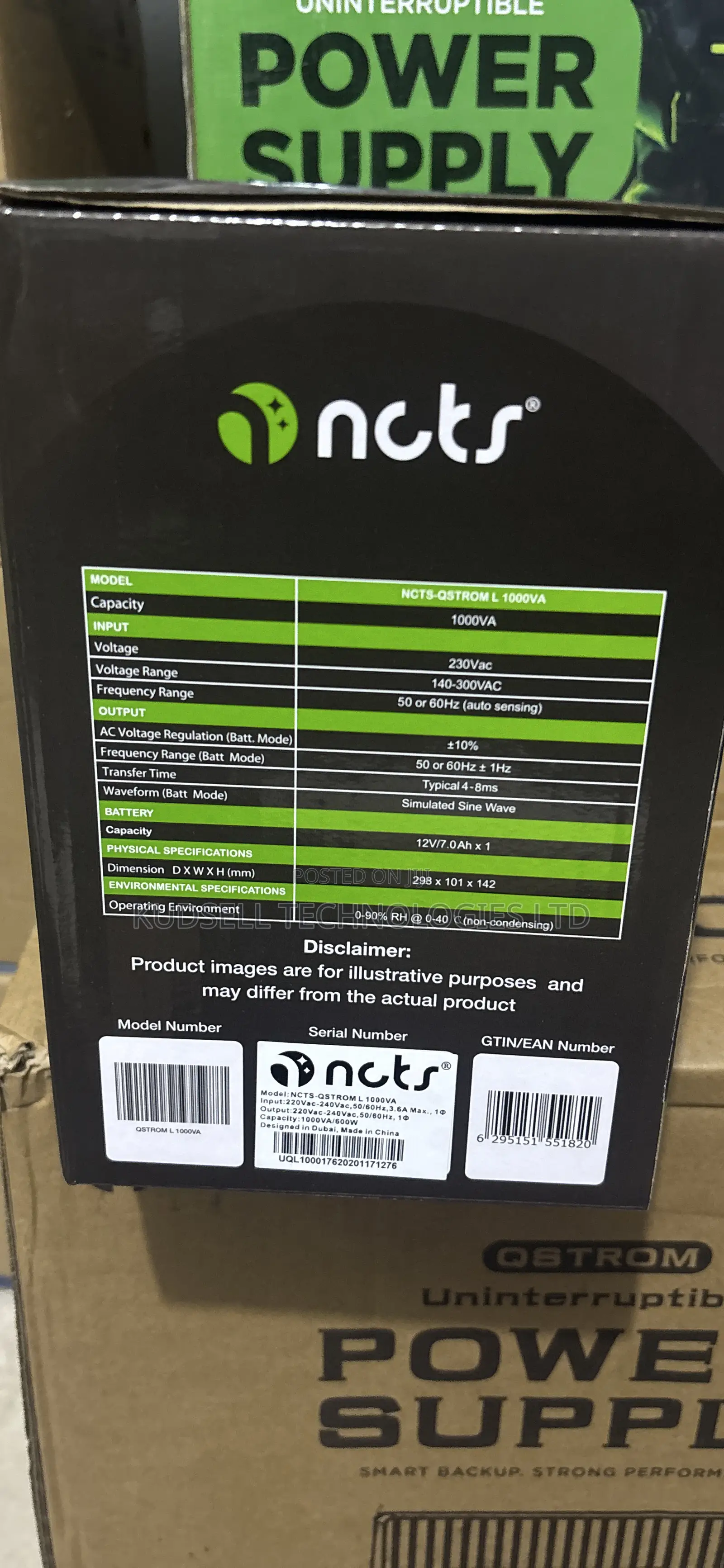 NCTS 1000va Ups Line Interactive Smart Ups 1kva