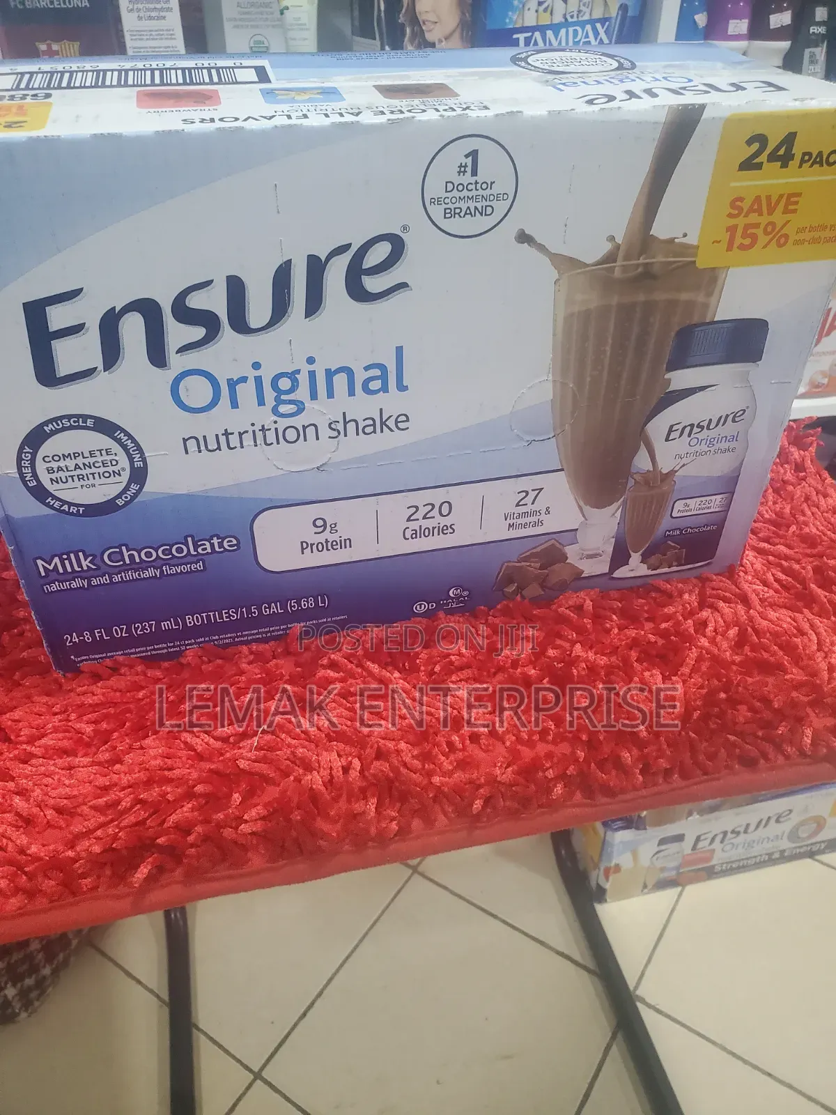 Ensure Original Nutrition Protein Shake Milk Chocolate 24 Packs