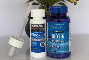 Biotin +Kirkland Minoxidil Extra Strength for Beard and Hair