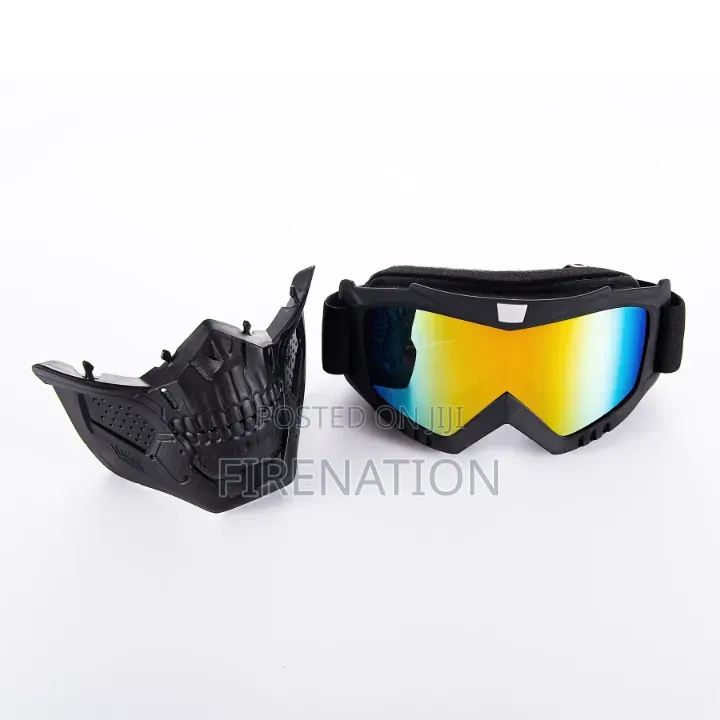 Tactical Full Face Mask. With Ski Goggles