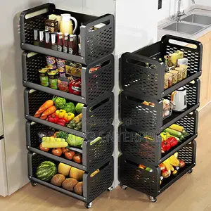 5-Tier Kitchen Storage Rack With Wheels.