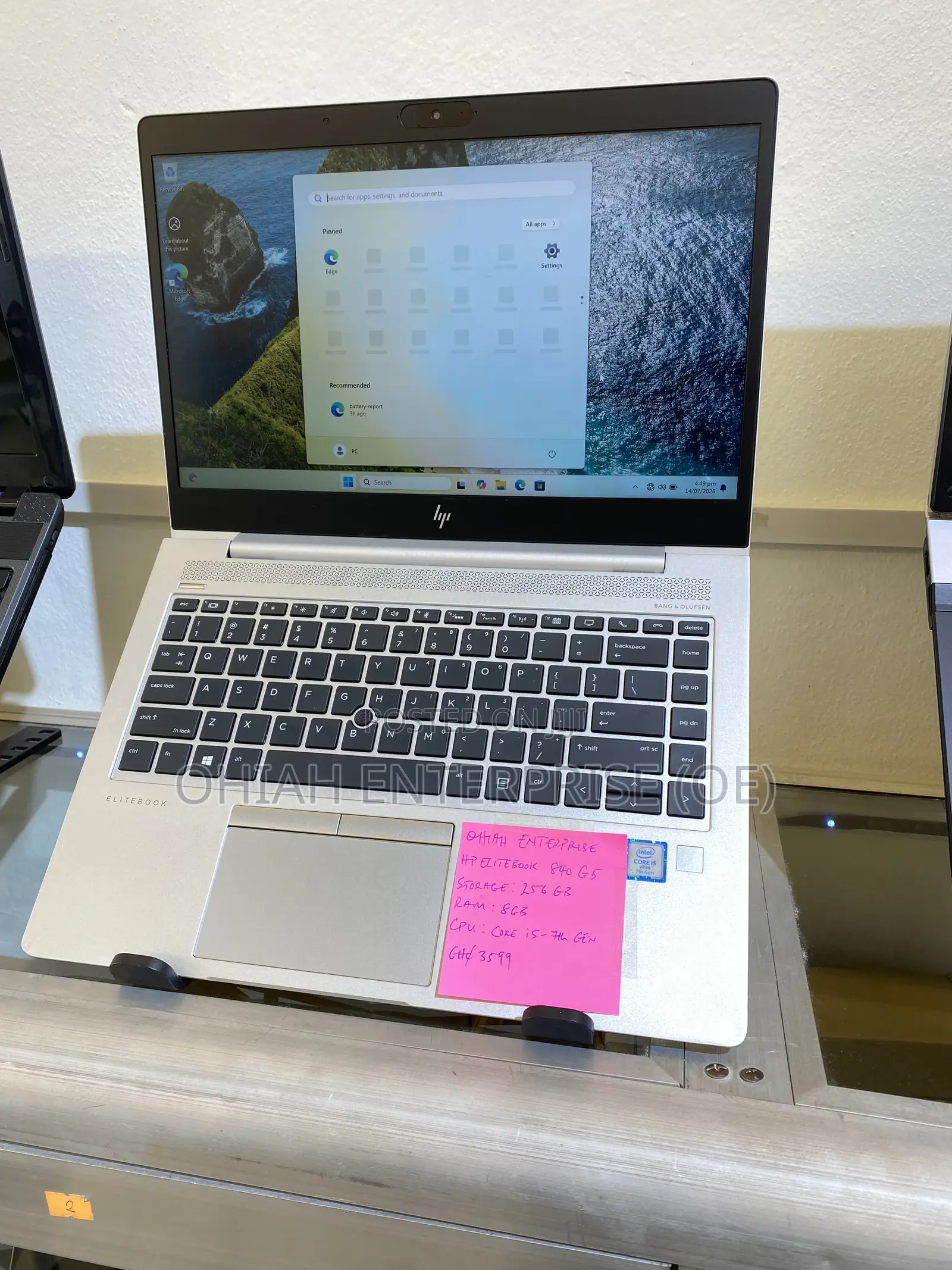 Laptop HP EliteBook 840 G5 8GB Intel Core i5 SSD 256GB