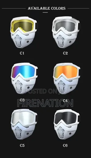 White Full Face Mask With Goggles