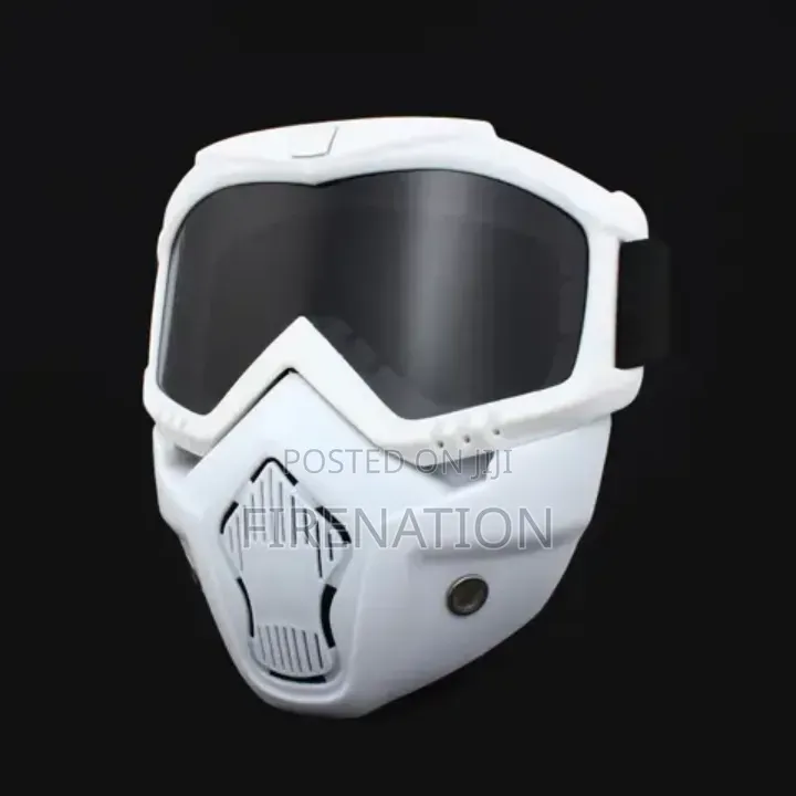 White Full Face Mask With Goggles