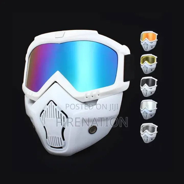 White Full Face Mask With Goggles