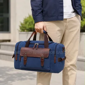 Premium Leather Canvas Travel Duffle Bags |Gym Weekend Travel Bags