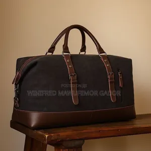 Premium Leather Canvas Travel Duffle Bags |Gym Weekend Travel Bags