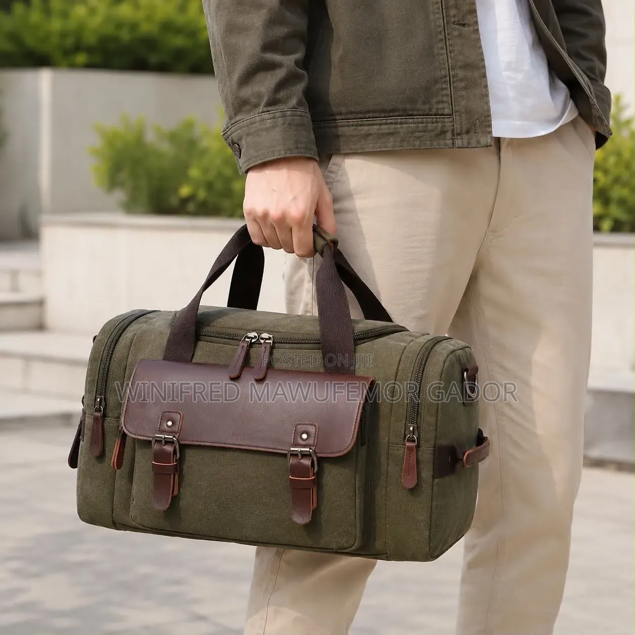 Premium Leather Canvas Travel Duffle Bags |Gym Weekend Travel Bags
