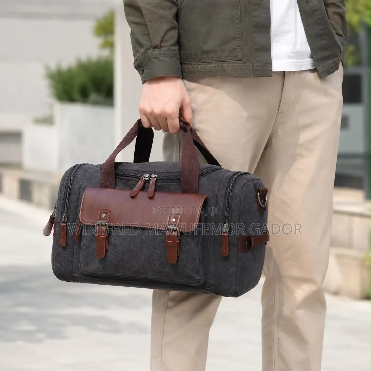 Premium Leather Canvas Travel Duffle Bags |Gym Weekend Travel Bags