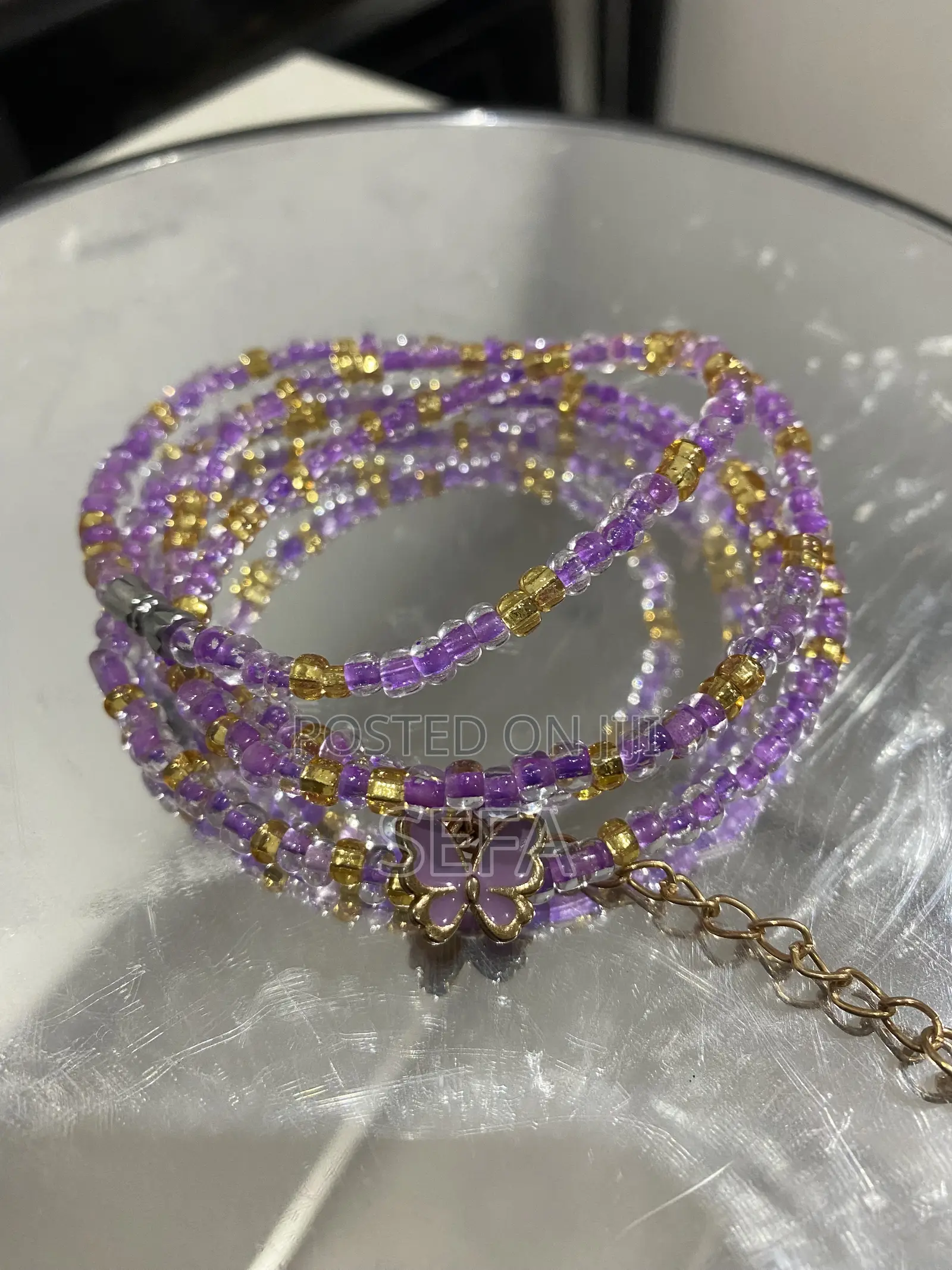 Lavender Butterfly Waistbeads