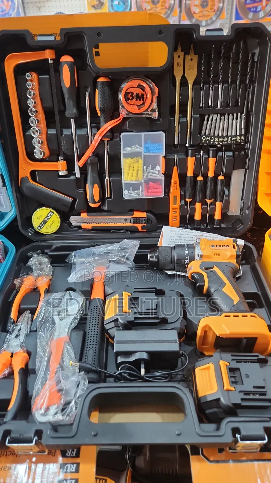 FoCus Cordless Impact Drill and Accessories Combo Set