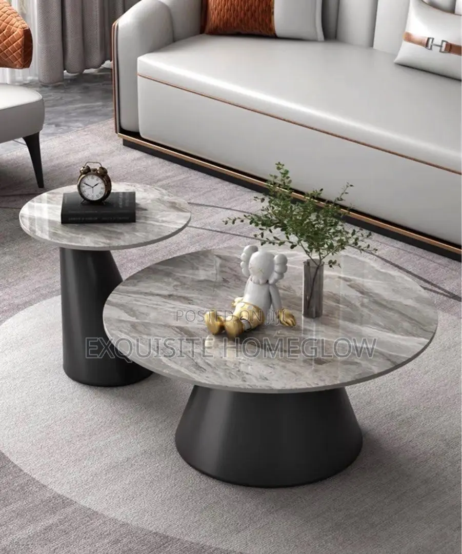 Gray Marble Top Coffee Table Set Available for Purchase