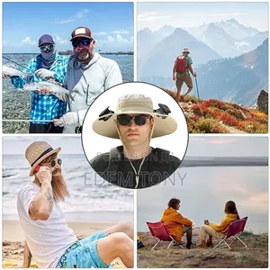 Outdoor Rechargeable/Solar Cooling Sun Hat With Two Fans