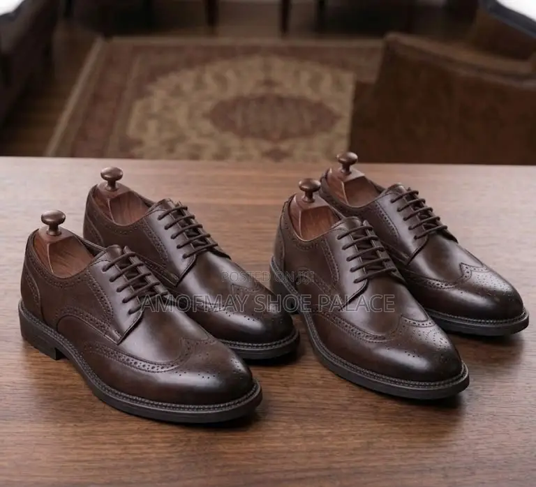 Premium Men’s Leather Brogue Oxford Dress Shoes