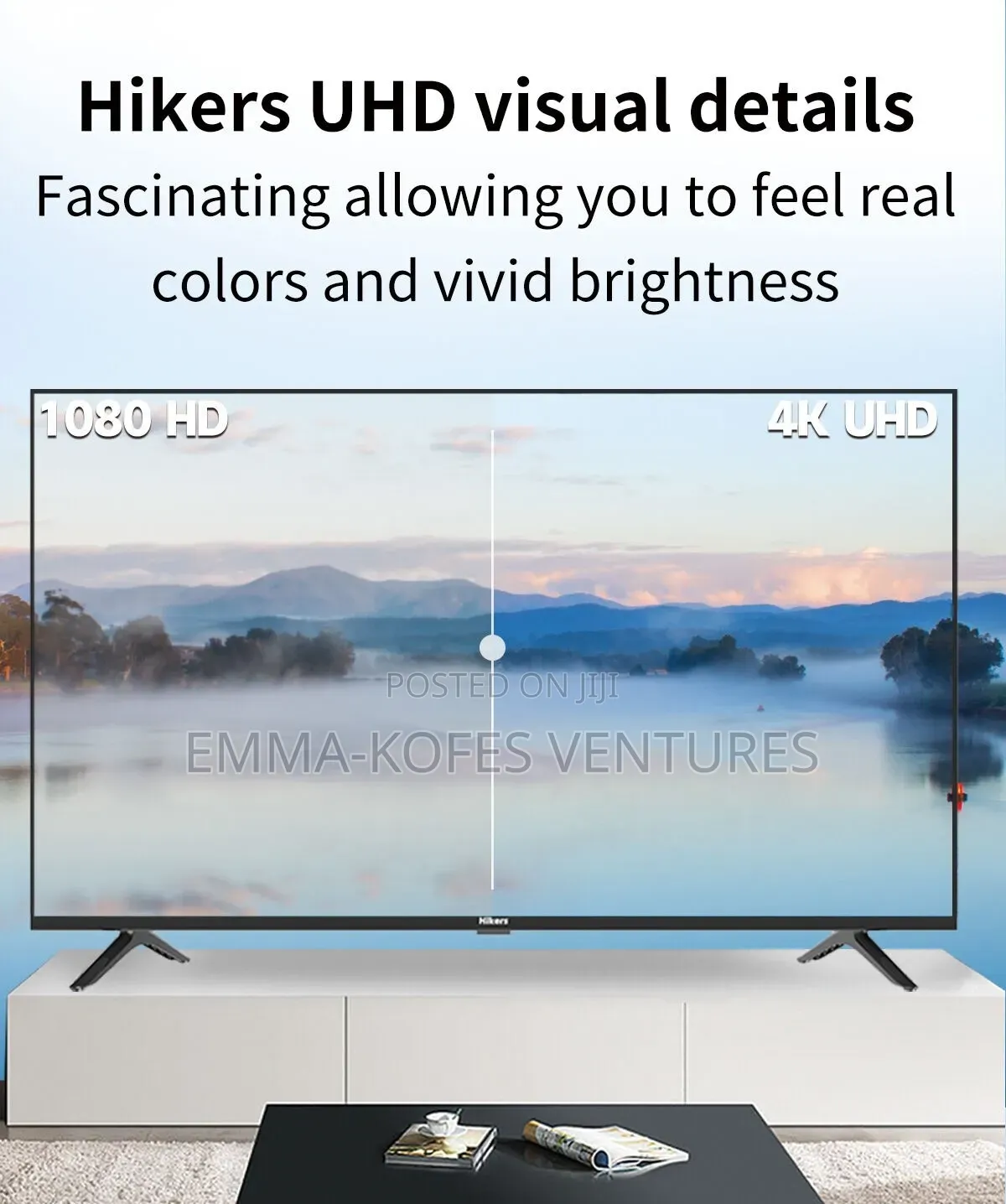 50'' iSMART TV UHD ,Frameless, 1.5G+8G, IR Remote- Black