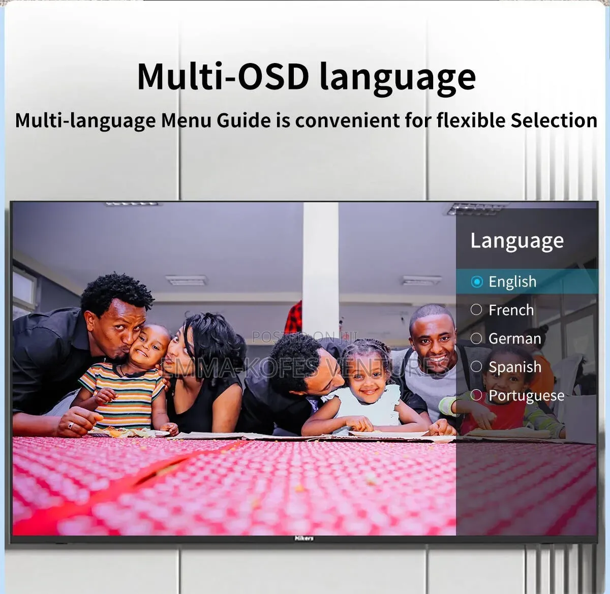50'' iSMART TV UHD ,Frameless, 1.5G+8G, IR Remote- Black
