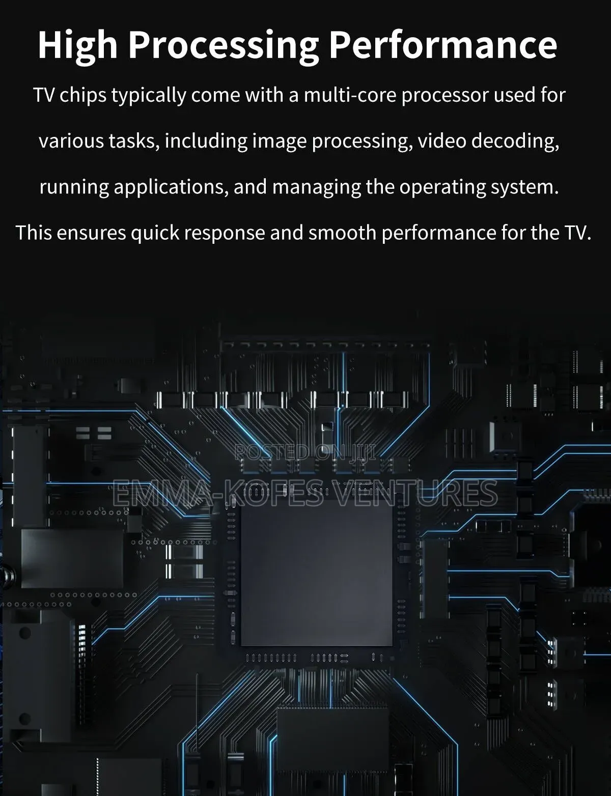 50'' iSMART TV UHD ,Frameless, 1.5G+8G, IR Remote- Black