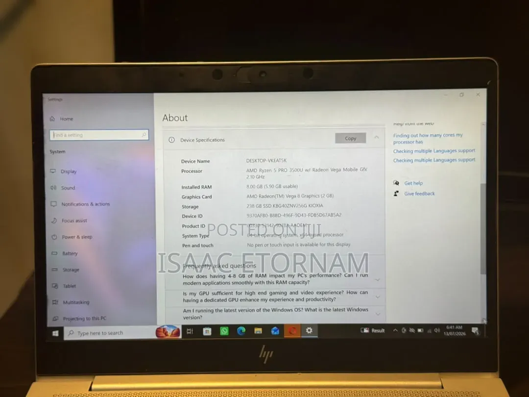 Laptop HP EliteBook 840 G5 8GB Intel Core i5 SSD 256GB