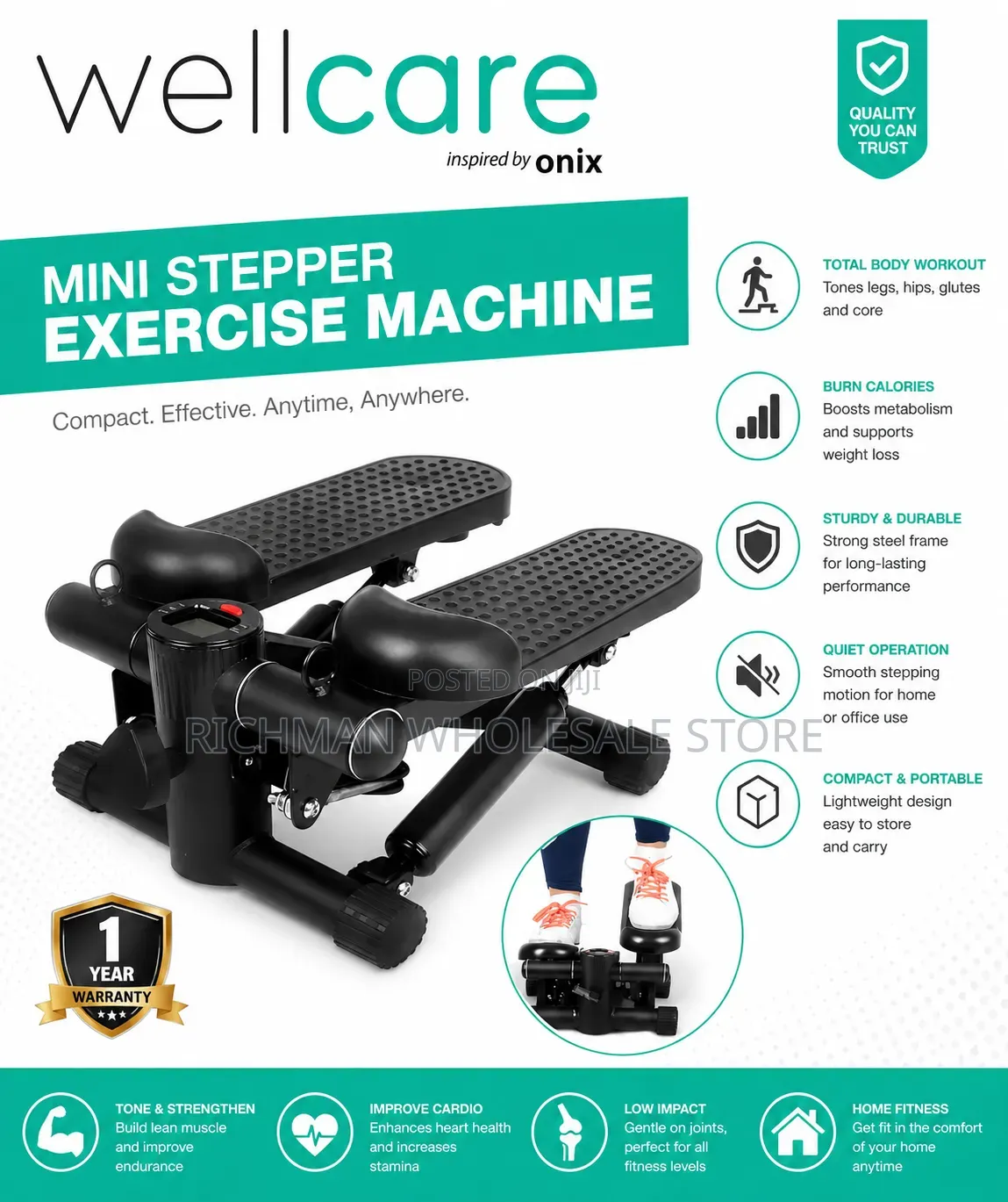 Mini Stepper Exercise Machine Compact Home Fitness Equipment With LCD