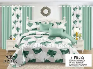 2 Bedsheets, 4 Pillowcases, 2 Curtains