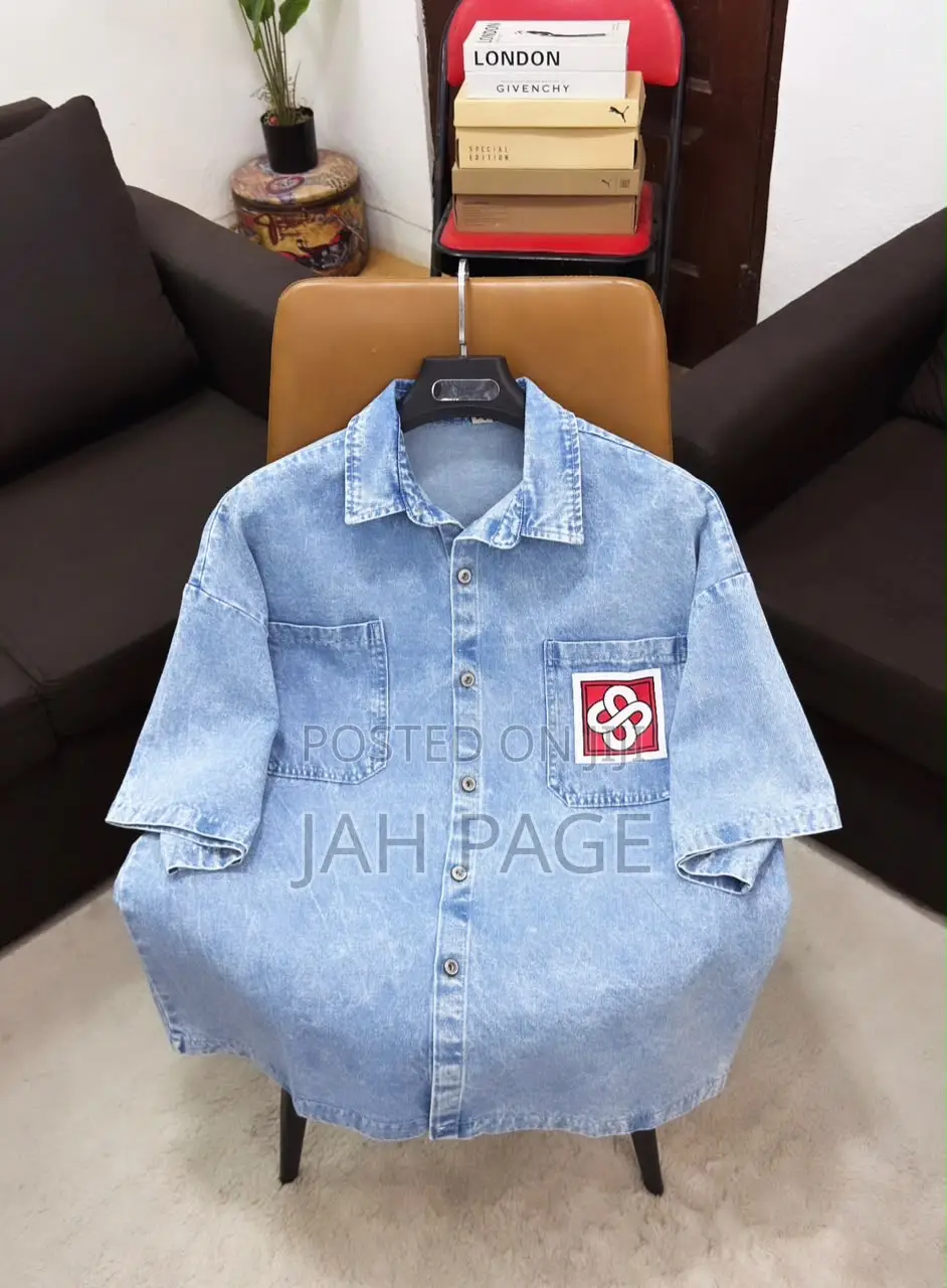 Solid Wash Vintage Jeans Shirt