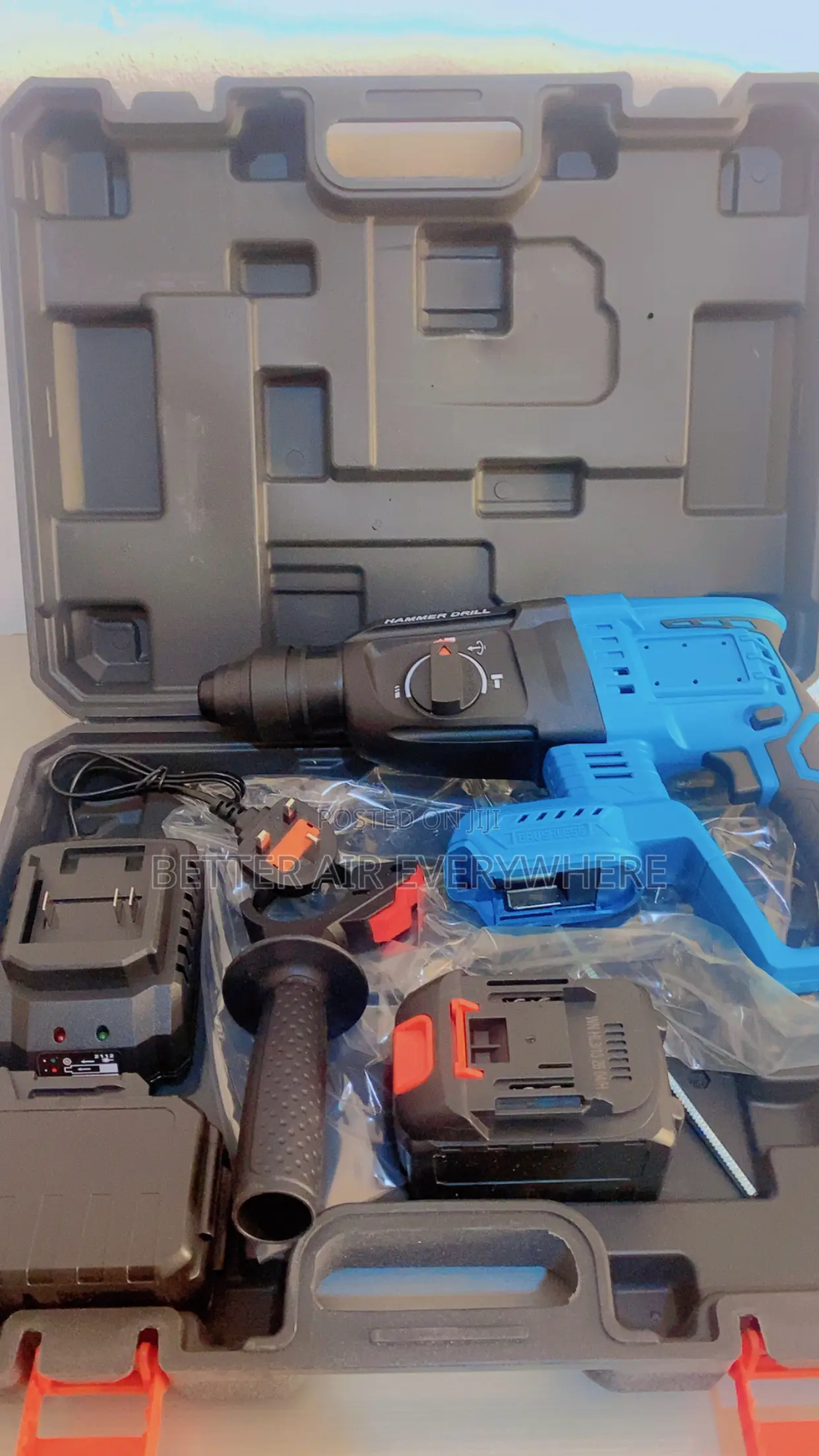 Cordless Hammer Drilling Machine With 2 Big Batteries (15 Cells)