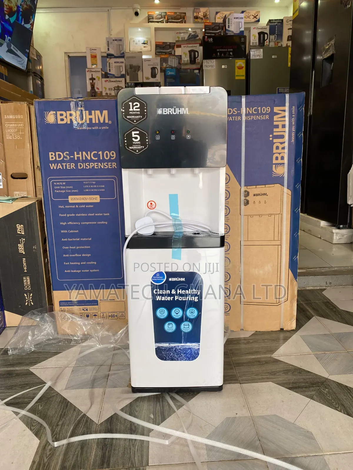 Bruhm 3 Tap Quality Water Dispenser With Storage Cabinet for Drinks