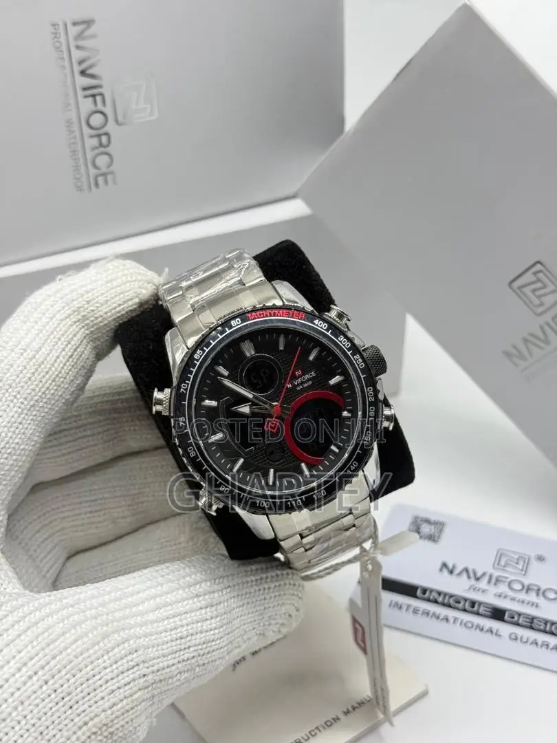 High Quality Stainless Steel Chain Naviforce Dual Time Watch