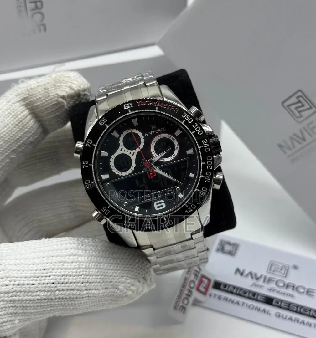 High Quality Stainless Steel Chain Naviforce Dual Time Watch