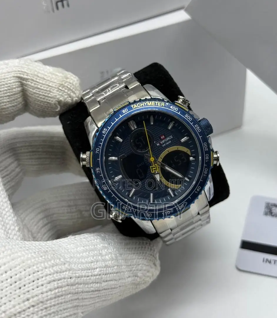 High Quality Stainless Steel Chain Naviforce Dual Time Watch