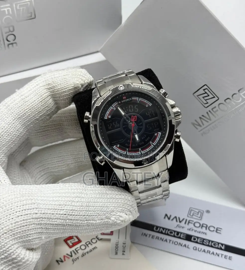 High Quality Stainless Steel Chain Naviforce Dual Time Watch
