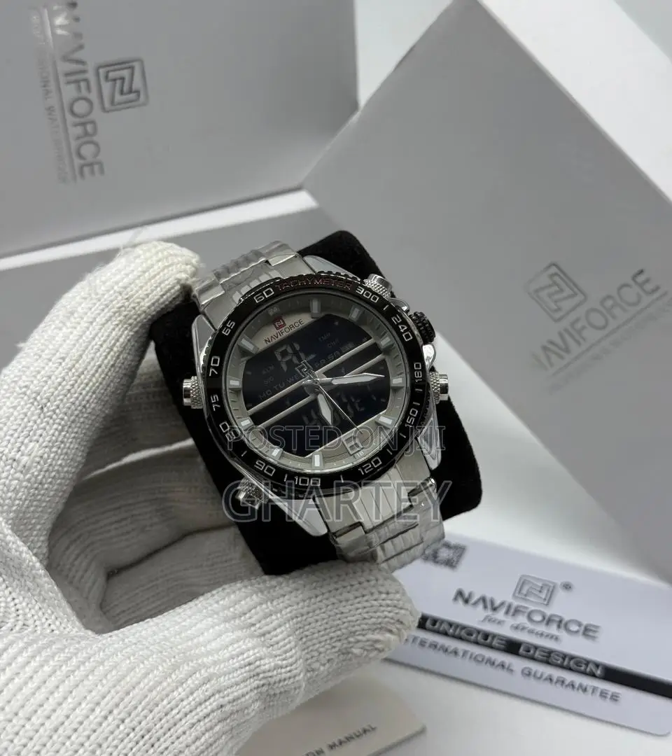 High Quality Stainless Steel Chain Naviforce Dual Time Watch