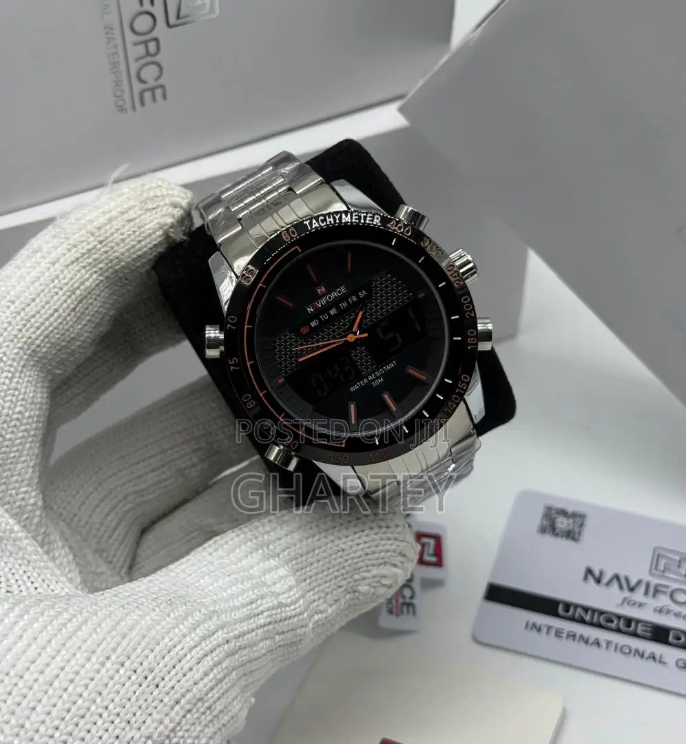 High Quality Stainless Steel Chain Naviforce Dual Time Watch